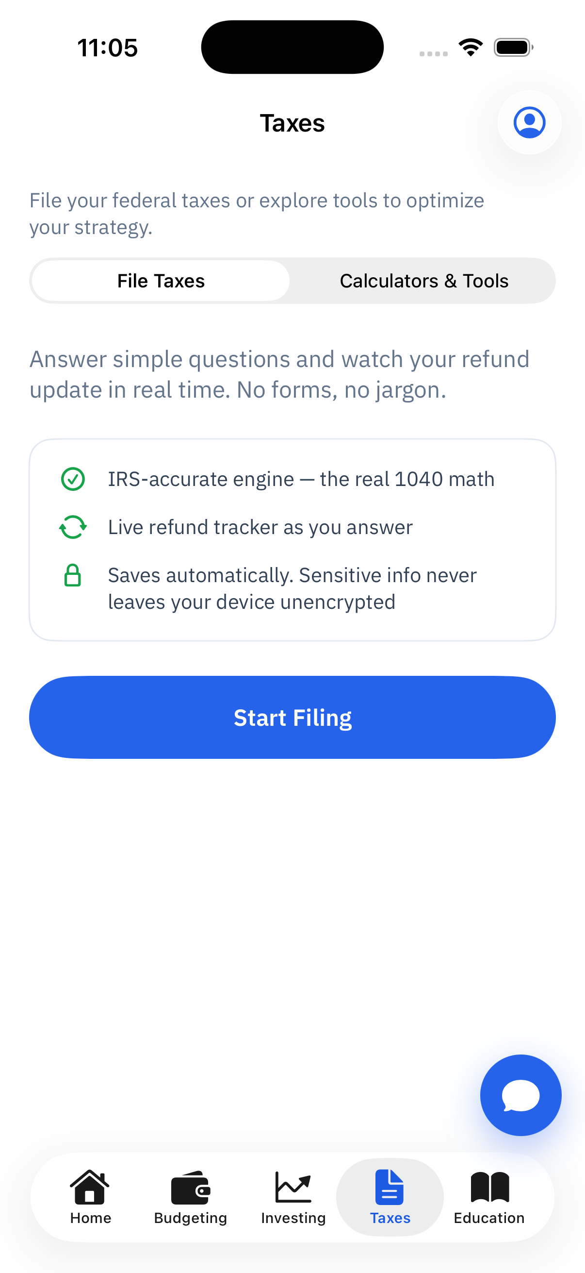 FinnaCalc taxes screen